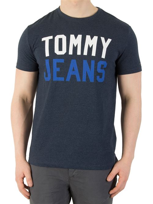 Tommy Jeans Homme T-shirt de logo d'université, Bleu