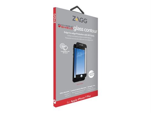 ZAGG InvisibleShield Glass Contour - Schermbeschermer - zwart - voor Apple iPhone 7 Plus