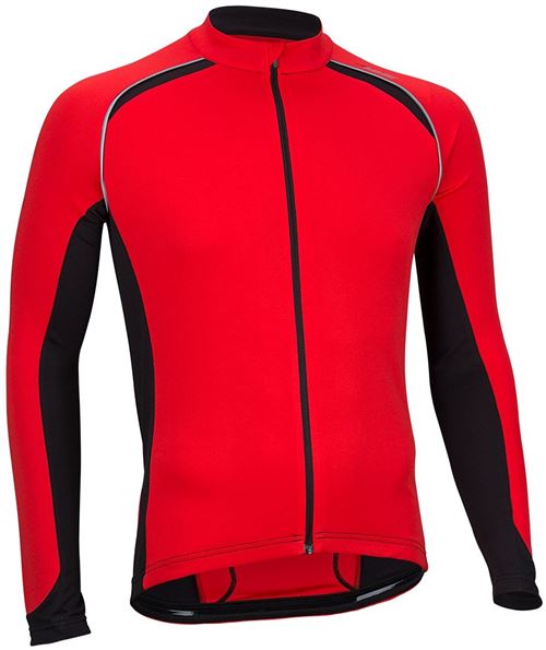 Avento Bike maillot rouge / noir / blanc de manches longues hommes