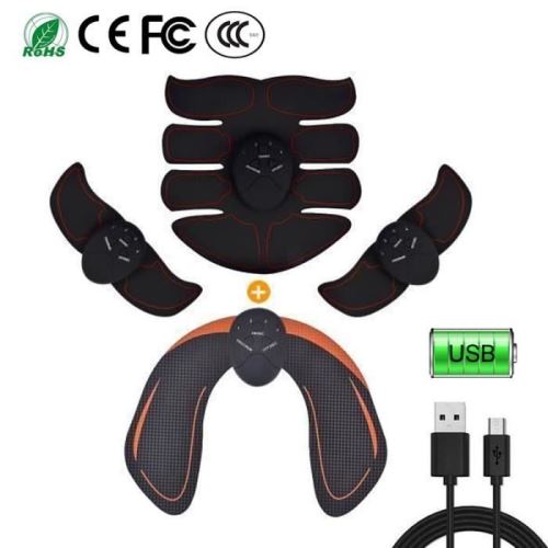 Electrostimulateur, Musculaire Rechargeable Stimulateur EMS Abdominale Appareil Dos Jambe Cuisse pour Hommes et Femmes