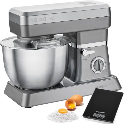 Bomann Keukenmachine 1200 W titanium en zilver KM 398 CB