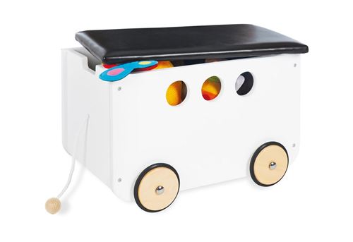 Coffre à jouets à roulettes Jim Blanc