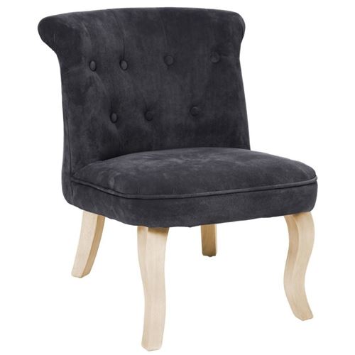 Fauteuil en velours Calixte PM coloris gris foncé Atmosphera