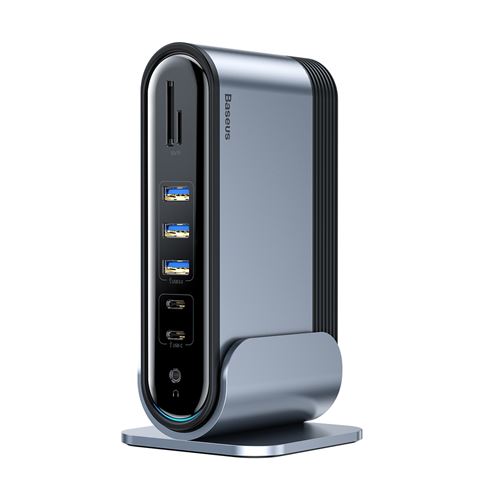 Adaptateur BASEUS BG0G Avec sortie HDMI audio Gigabit Ethernet 100W USB-C Type-C Grise