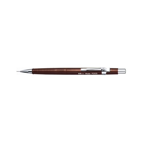 Pentel Porte-Mines P203, Diamètre De Mines: 0,3 Mm, Marron