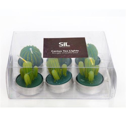 6 bougies déco cactus 3.7 cm