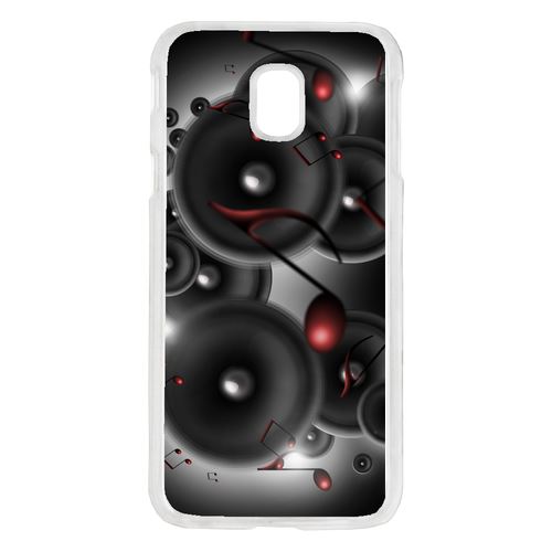 Coque Enceintes Note De Musique Rouge Compatible Galaxy J7 2017 Transparent