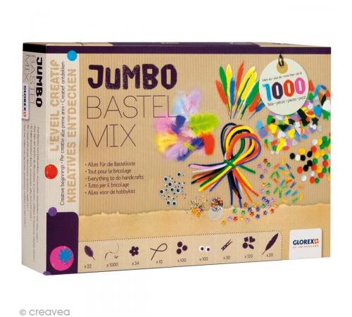 Kit enfant Jumbo Bastel Mix - Plus de 1000 accessoires créatifs