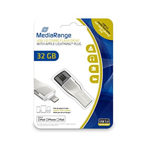 Mediarange pendrive 32gb usb 3.0 mr982 compatible con iphone / ipad