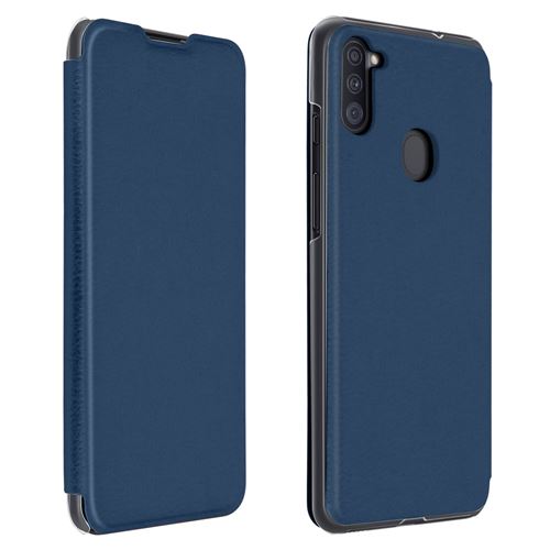 Étui pour Galaxy A11 éco-cuir Antichocs Anti-rayures Porte-carte Bleu Nuit