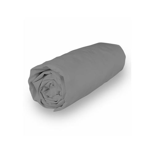 Drap housse en coton percale 200x200 cm CAMILLE écru, par Songe de Camille