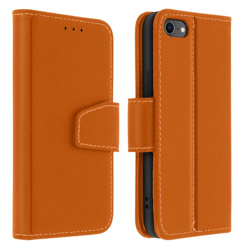 Avizar Housse Pour iPhone 7 / 8 / SE 2020 Cuir Porte-carte Fonction Support Premium Marron