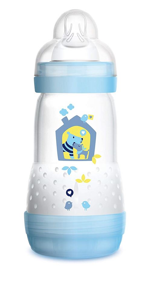 MAM - Biberon Anti Colique - Garçon - Bleu ou Vert - 260 ml