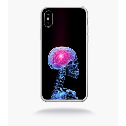 Coque Squelette 3d Cerveau Compatible Apple Iphone 10 Bord Transparent