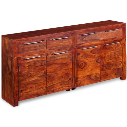 Meelady Buffet Bois massif de Sesham 160 x 35 x 75 cm Avec 4 tiroirs et 2 armoires avec 2 portes chacune