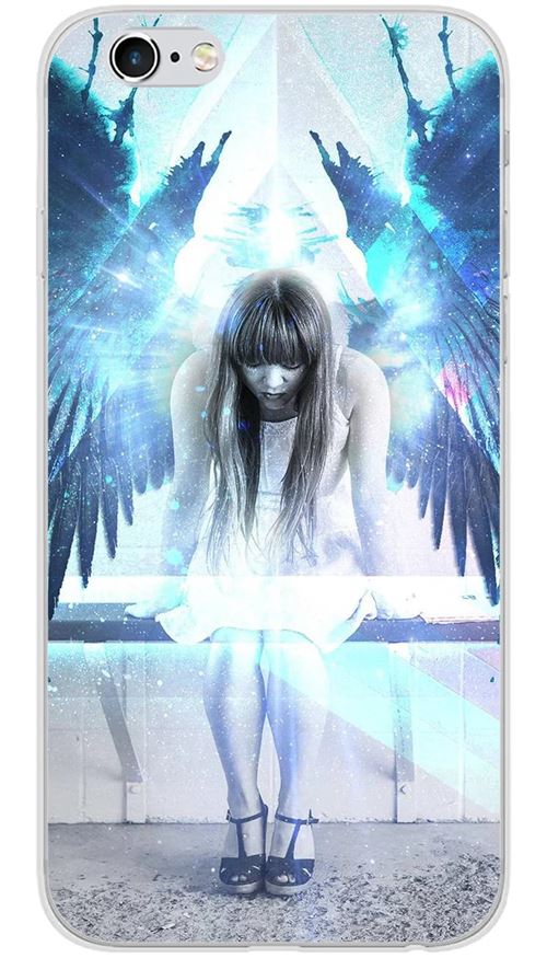 Coque en silicone imprimée compatible iPhone 6 Plus iPhone 6S Plus Angel