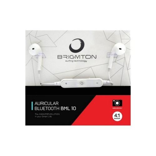 Écouteurs de sport bluetooth avec microphone brigmton bml-10-b 16? bluetooth 4.1 blanc