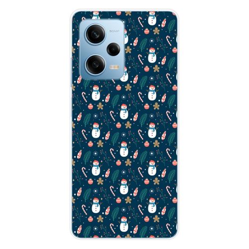 Coque en silicone imprimée compatible Xiaomi Redmi Note 12 Pro 5G Poco X5 Pro NO Bonhomme de neige