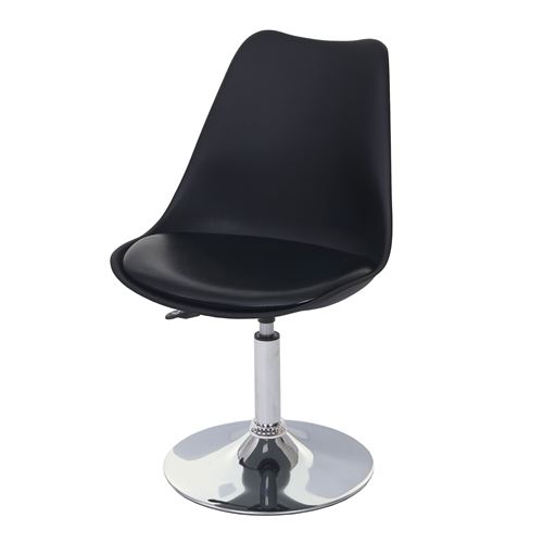 2x chaise pivotante Malmö T501, hauteur réglable, similicuir noir