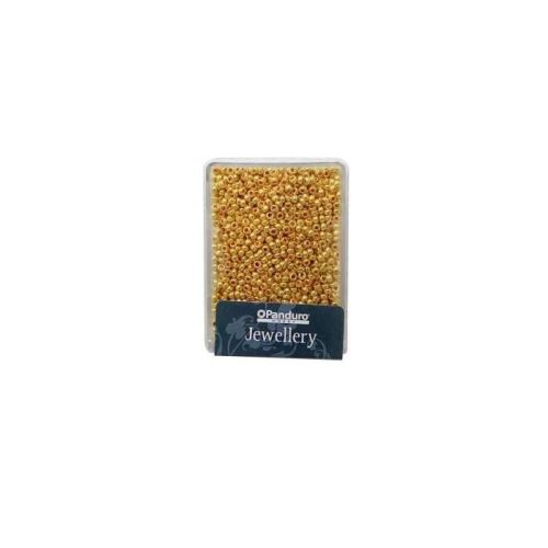 Panduro perles de rocailles - 2,5 a 2,8 mm de diametre - trou 0,7 mm - doré opaque 580056