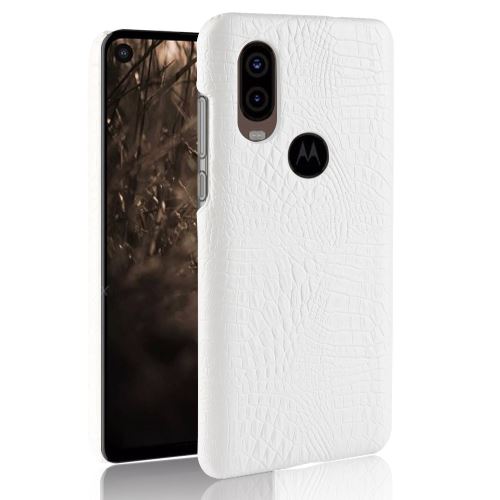 Etui en PU crocodile dur blanc pour votre Motorola P40