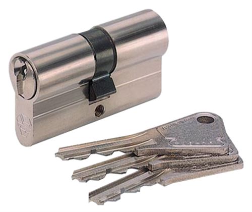 Cylindre double V5 7100 VACHETTE Laiton nickelé 30x30 mm + 3 clés - 17100000