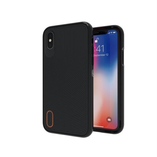 Gear4 D3O Battersea - Achterzijde behuizing voor mobiele telefoon - polycarbonaat, D3O, thermoplastic polyurethaan (TPU) - zwart - voor Apple iPhone X