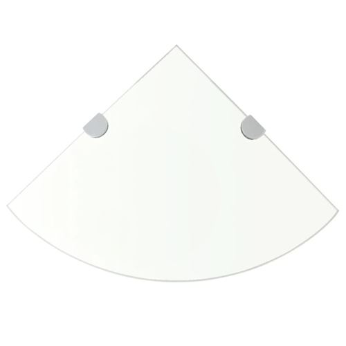 vidaXL Étagère de coin + supports chromés Verre Transparent 25 x 25 cm243852