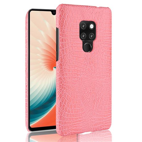 Etui en PU crocodile enduit rigide rose pour votre Huawei Mate 20