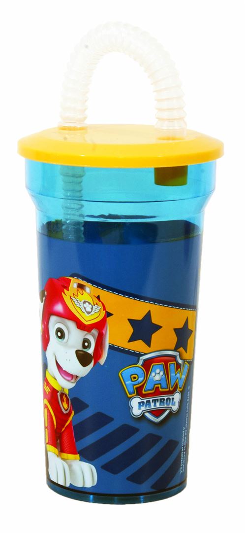 Giovas tasse à boire avec paille Paw Patrol 400 ml bleu/jaune