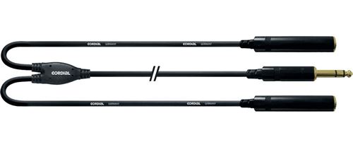Cordial CFY0.3VKK - Câble bretelle jack mâle - 2 jacks femelles stéréo 30 cm