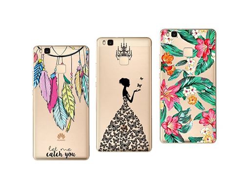 Huawei P9 Lite (2016) (Pack de 3) Coque Gel souple et solide anti choc avec impression de qualité