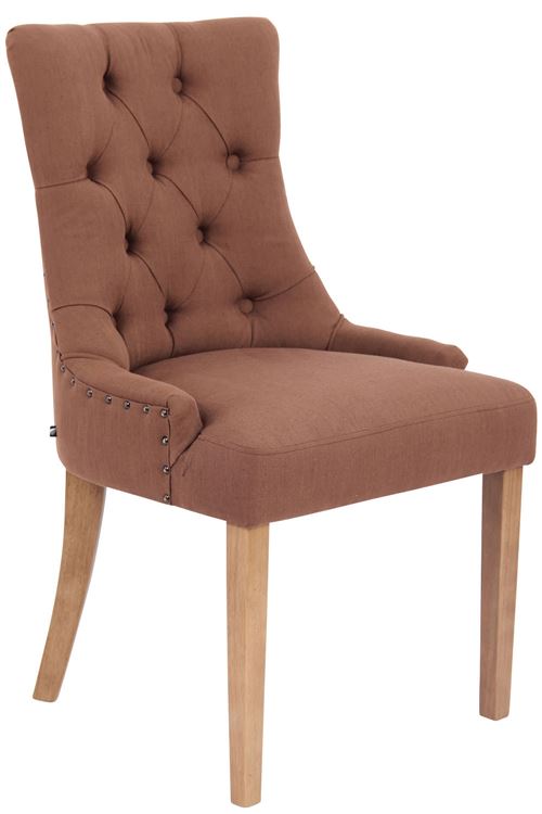 Chaise de salle à manger ABERDEEN tissu , Marron/Antique clair