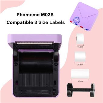 16€01 sur Imprimante thermique Portable Bluetooth Phomemo M02S sans encre  300dpi Violet Version Internationale avec 1 bâton papier, Compatible IOS,  Android - Imprimante Photo - Achat & prix
