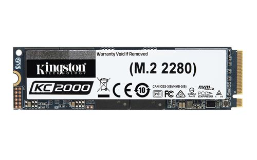 Kingston KC2000 - SSD - gecodeerd - 2 TB - intern - M.2 2280 - PCIe 3.0 x4 (NVMe) - 256-bits AES - TCG Opal Encryption 2.0