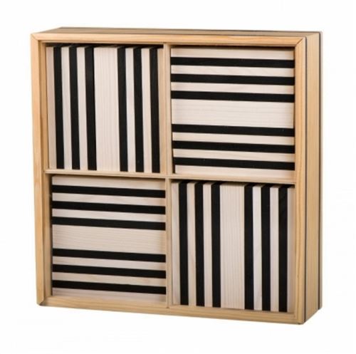 Kapla Jeu de construction 100 Planches (50 noires, 50 blanches) Boîte de rangement bois