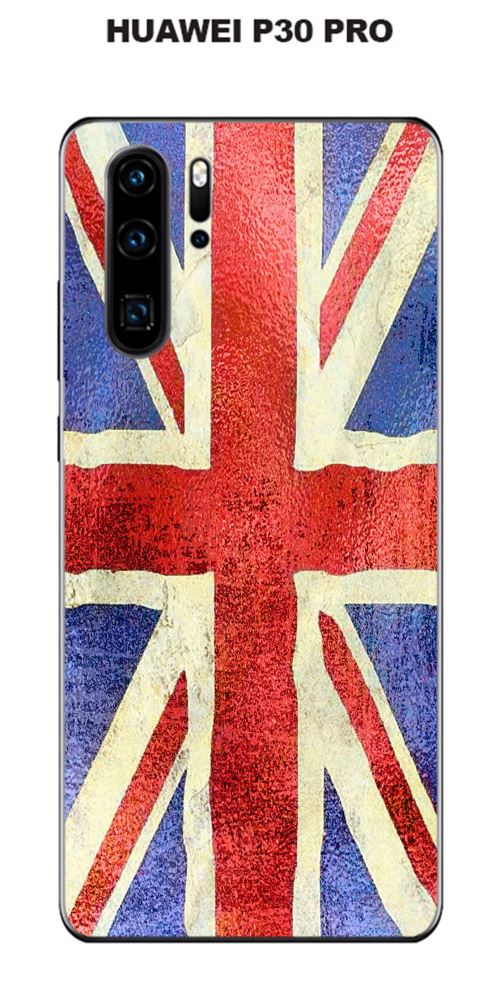 Coque Huawei P30 PRO design Drapeau Grande Bretagne vintage effet Métallisé