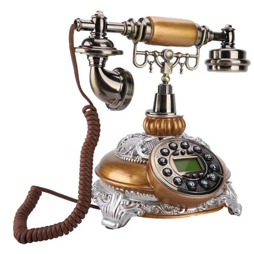 Vintage Téléphonique/Téléphone Rétro Diyeeni, Design Antique Téléphone Filaire Avec Système Double Fsk / Dtmf, Lcd Display