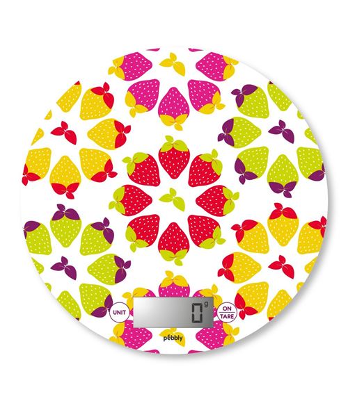 Pebbly 88-8033F Fraises Balance de Cuisine Electronique Rond