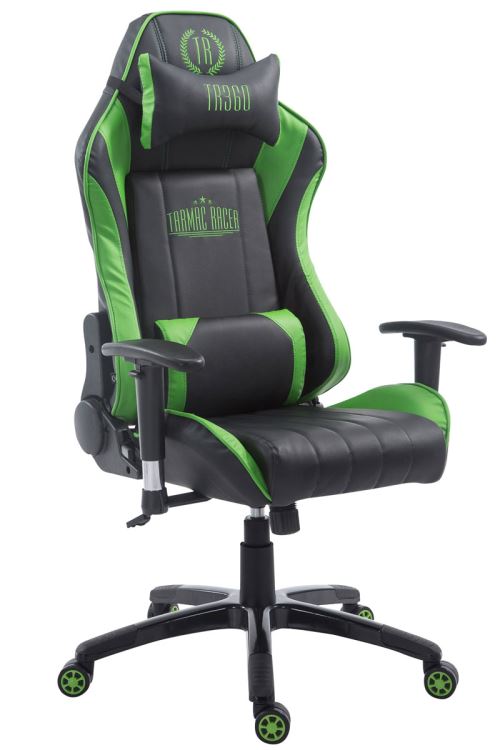 Fauteuil de Bureau/Gamer Shift XL en Similicuir - Réglable en hauteur Pivotant et Inclinable - Couleur Noir/Vert