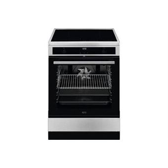 AEG MaxiKlasse CIB6470APM - Cuisinière - pose libre - largeur : 59.6 cm - profondeur : 60 cm - hauteur : 84.7 cm - avec système auto-nettoyant - acier inoxydable