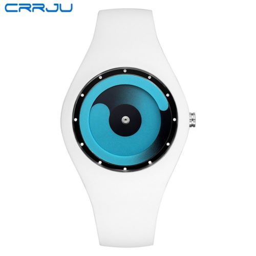 Montre Homme Femme Sport Quartz #2136 Blanc+Bleu