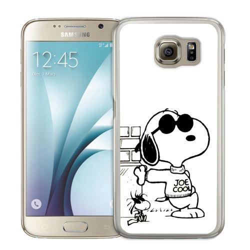 Coque pour Samsung Galaxy S7 snoopy noir blanc