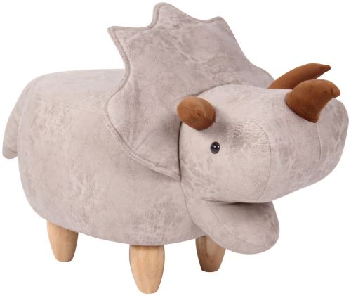 Pouf pour enfants Daloa en forme de dinosaure , Gris