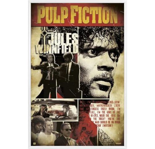 Poster Encadré: Pulp Fiction - Jules (91x61 cm), Cadre Plastique, Blanc