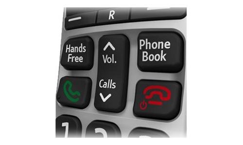 BT 4000 Big Button Single - Téléphone sans fil avec ID d'appelant/appel en instance - DECTGAP - (conférence) à trois capacité d'appel - noir, argent satiné
