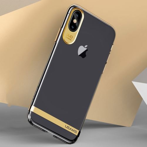 Iphone X / Xs Coque Protection Plastique Electroplating Doré Als80362