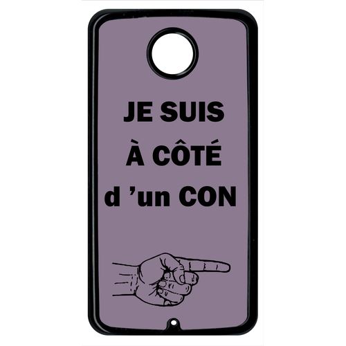 Coque Con Sur Fond Violine Compatible Google Nexus 6 Transparent