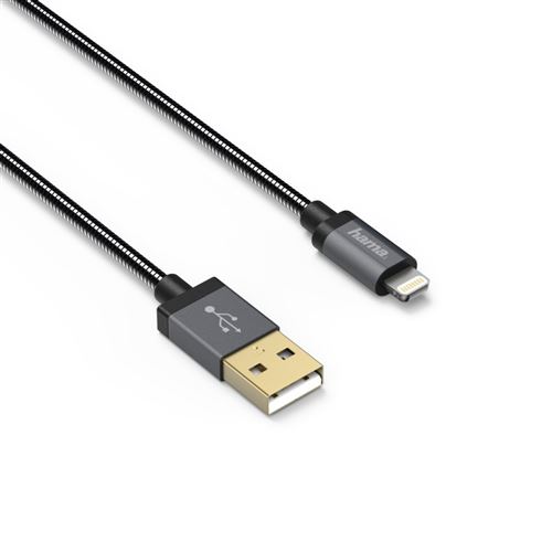 Hama Câble USB Elite pour Apple IPhone / iPad avec connecteur Lightning 0,75 M