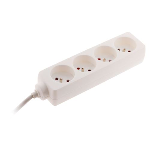 Zenitech Blanc - Bloc Multiprise 4 Prises 2P+T 16A